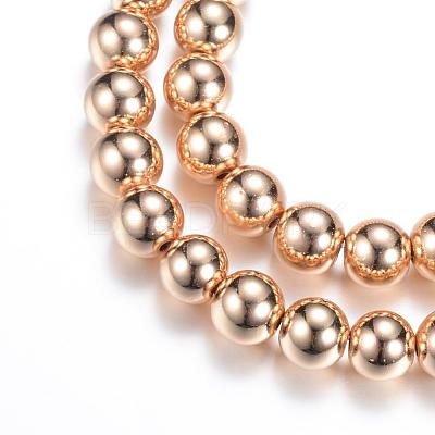 Electroplate Non-magnetic Synthetic Hematite Bead Strands G-Q466-8mm-04-1