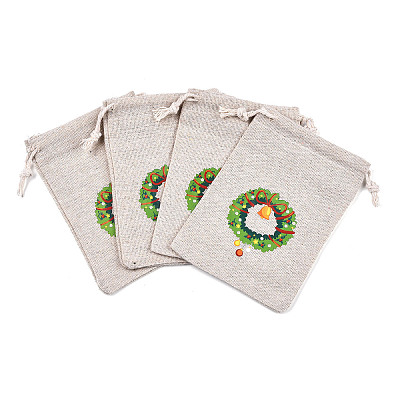 Christmas Cotton Cloth Storage Pouches ABAG-M004-02C-1