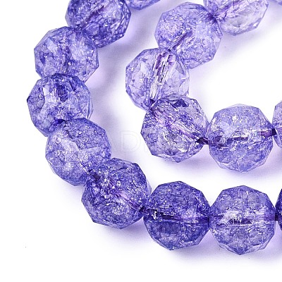 Crackle Transparent Glass Beads Strands GLAA-Q108-02A-06-1