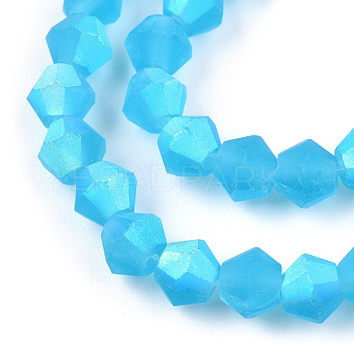 Imitate Austrian Crystal Bicone Frosted Glass Beads Strands GLAA-F029-TM4mm-A19-1