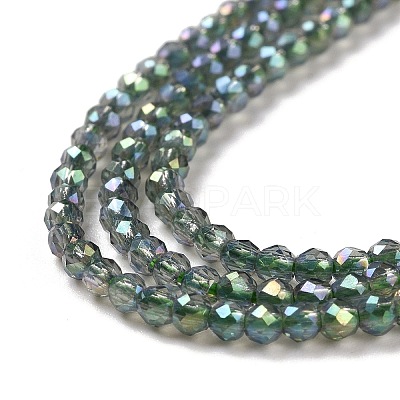 Electroplate Transparent Glass Beads Strands X-GLAA-H021-01A-FR01-1