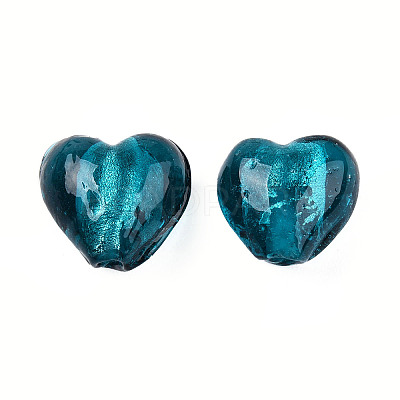 Handmade Silver Foil Glass Beads X-FOIL-R050-12x8mm-11-1