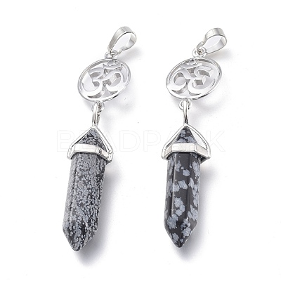 Natural Snowflake Obsidian Pointed Big Pendants G-D0021-01P-25-1