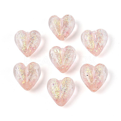 Handmade Foil Lampwork Beads Strands FOIL-T008-08D-1