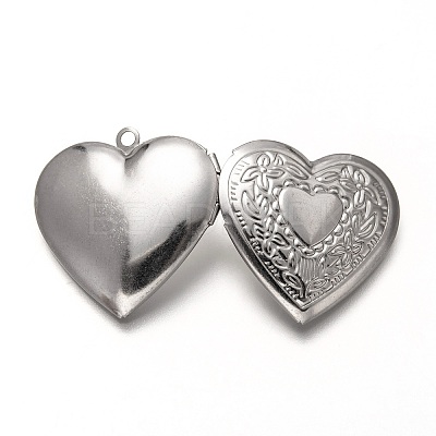 Non-Tarnish 316 Stainless Steel Locket Pendants X-STAS-P268-01B-P-1