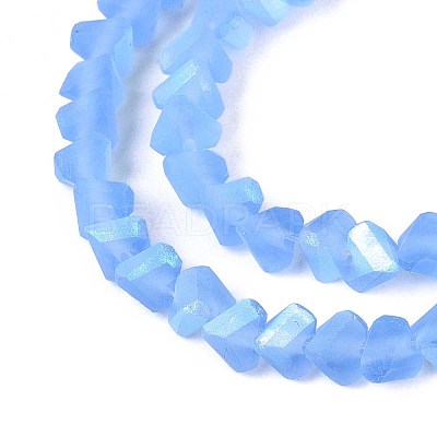 Frosted Transparent Glass Beads Strands GLAA-N054-4mm-10-1