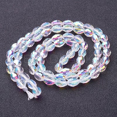 Electroplate Glass Beads Strands X-GC886Y-3-1