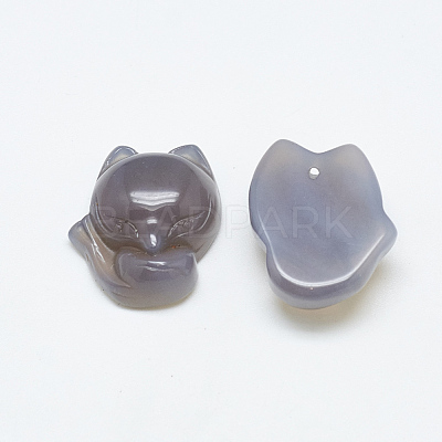 Natural Grey Agate Pendants G-T122-16C-1