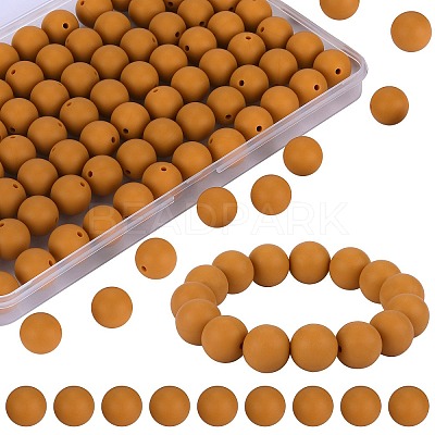 80Pcs Round Silicone Focal Beads SIL-SZ0001-24-19-1
