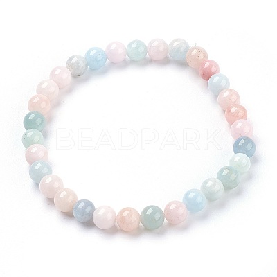 Natural Morganite Stretch Bracelets BJEW-JB03738-04-1