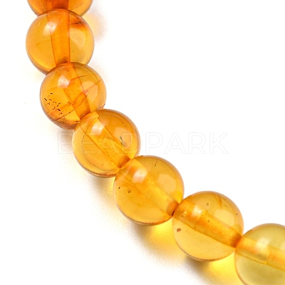Dyed Gradient Color Natural Amber Round Beaded Stretch Bracelets BJEW-Q999-F-01-1