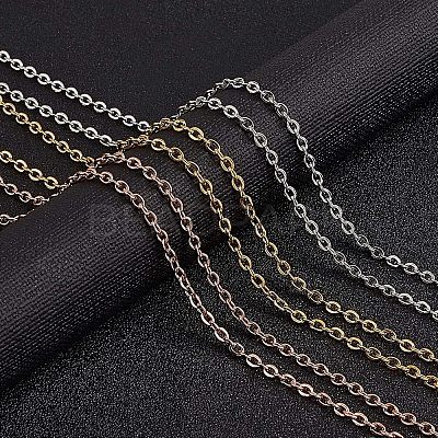 PVD Vacuum Plating Classic Plain 304 Stainless Steel Mens Womens Cable Chain for Necklace STAS-UN0005-34-1