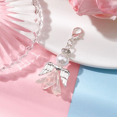 Wedding Season Angel Glass Pearl & Acrylic Pendant Decorations HJEW-JM01918-1