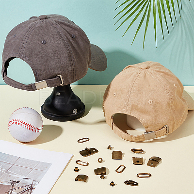 40Sets Iron Baseball Hat Cap Buckle Strap Clasp Clip Kit FIND-BC0014-10AB-1