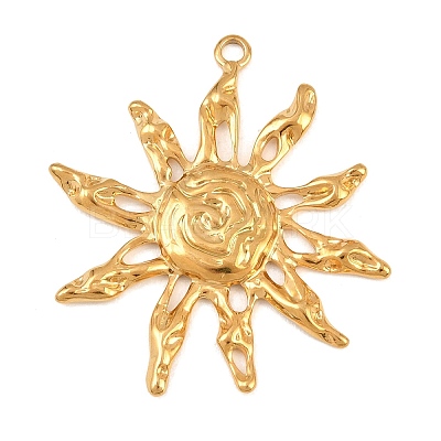 Textured 304 Stainless Steel Pendants STAS-H249-14G-1