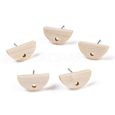 Ash Wood Stud Earring Findings EJEW-N017-011N-1