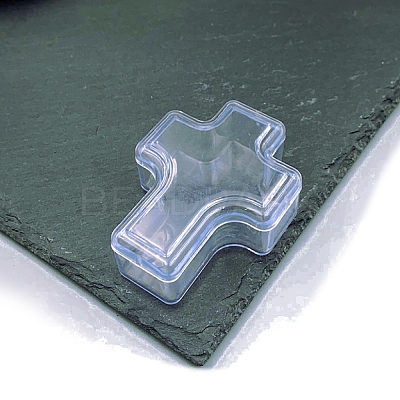 Cross Shaped Portable PVC Small Jewelry Storage Boxes with Lid PW-WGF5139-02-1