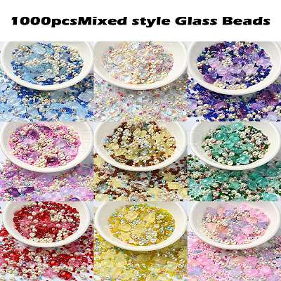 Ocean Theme Diy Painted Glass Beads DIY-YW0008-82B-1