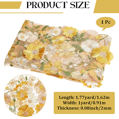 Polyester Silk Mesh Ruffle Edge Trim DIY-WH20007-407A-1