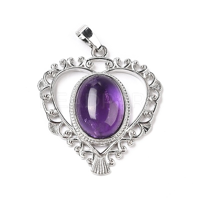 Natural Amethyst Pendants G-I322-04P-03-1