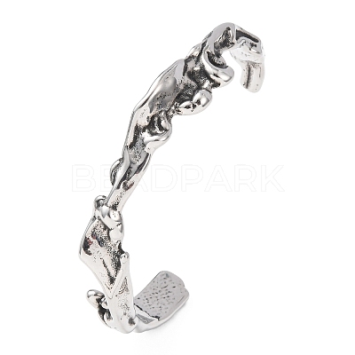 Retro 316 Surgical Stainless Steel Cuff Bangles BJEW-C142-06AS-1