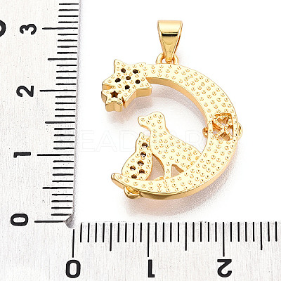 Brass Micro Pave Clear Cubic Zirconia Pendants KK-N268-27G-1