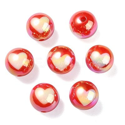 UV Plating Rainbow Iridescent Acrylic Beads X1-OACR-F004-08B-1
