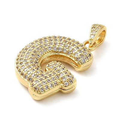 Brass Micro Pave Cubic Zirconia Pendants KK-E061-03G-07-1