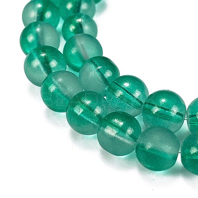 Frosted Transparent Glass Bead Strands X1-GLAA-P065-8mm-14-1