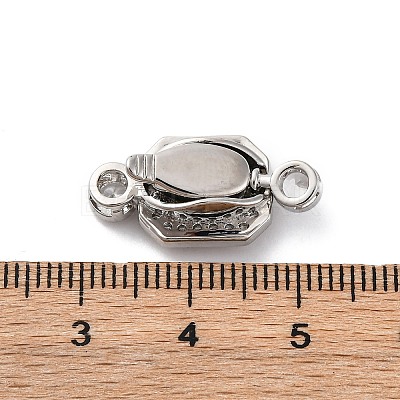 Brass Micro Pave Cubic Zirconia Box Clasps KK-P291-32P-1
