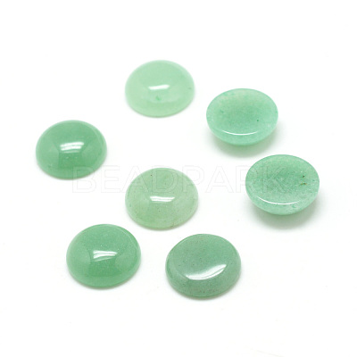 Natural Green Aventurine Gemstone Cabochons G-T020-8mm-02-1