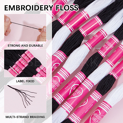 12 Skeins 6-Ply Polycotton(Polyester Cotton) Embroidery Floss DIY-CY0002-94C-1