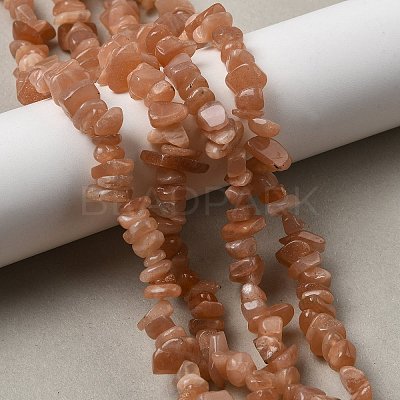 Natural Sunstone Chip Bead Strands G-M205-67-1