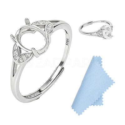 Adjustable 925 Sterling Silver Ring Components STER-HY0001-25-1