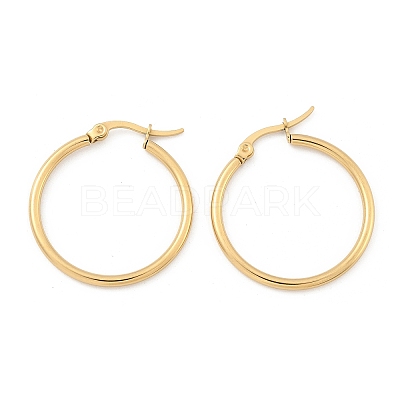 Ion Plating(IP) 304 Stainless Steel Hoop Earrings X-EJEW-N0016-11G-D-1