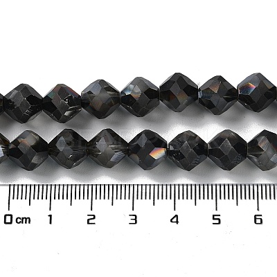 Electroplate Transparent Glass Beads Strands EGLA-I019-HR01-1