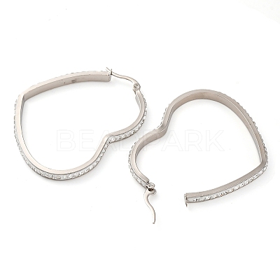 304 Stainless Steel Heart Hoop Earrings EJEW-S242-01P-G-1