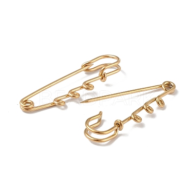 Ion Plating(IP) 304 Stainless Steel Safety Pins Brooch Findings STAS-I673-06G-1
