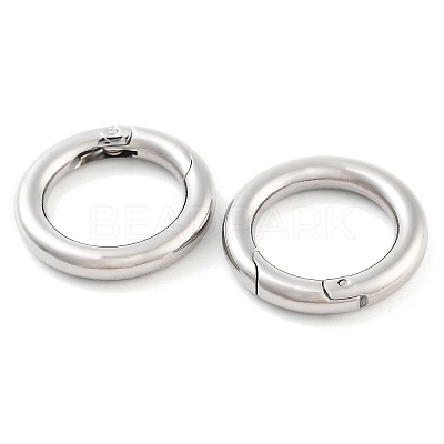 Non-Tarnish 304 Stainless Steel Spring Gate Rings X-STAS-Q032-1B-1