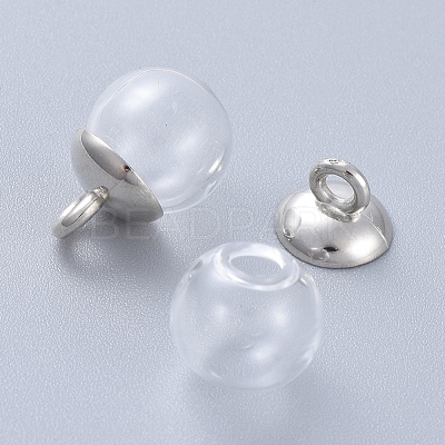202 Stainless Steel Bead Cap Pendant Bails STAS-L198-05B-1