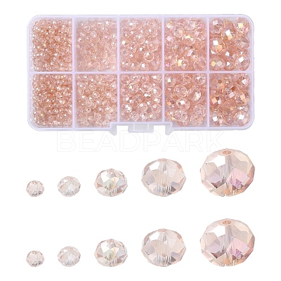 Electroplate Glass Beads Strands EGLA-YW0003-87E-1