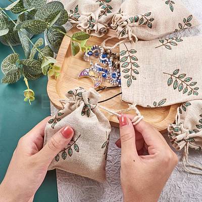 Polycotton(Polyester Cotton) Packing Pouches Drawstring Bags ABAG-T004-10x14-16-1