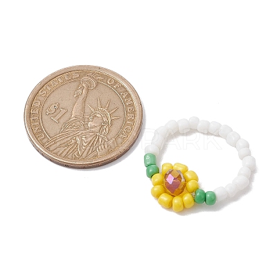 3Pcs 3 Style Glass Seed Beaded Stretch Rings RJEW-JR00658-1