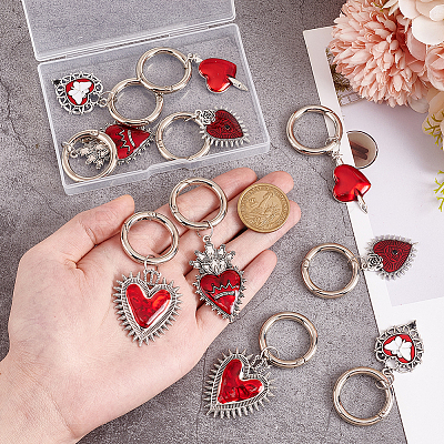 Gothic Heart Alloy Enamel Shoes Charms HJEW-GO00051-1