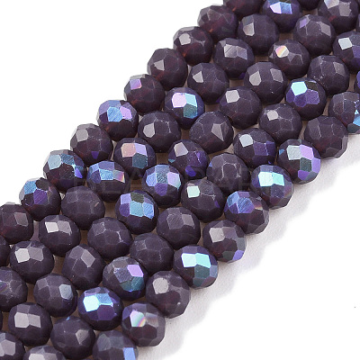 Electroplate Opaque Solid Color Glass Beads Strands LS-EGLA-A044-P3mm-L11-1