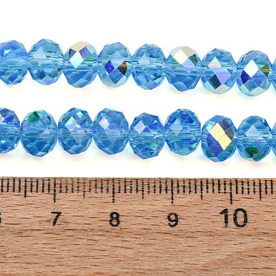 Electroplate Transparent Glass Beads Strands EGLA-A046-01C-16-1