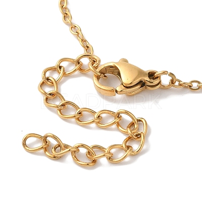 Ion Plating(IP) 304 Stainless Steel Cable Chain Bowknot Pendant Necklaces NJEW-Z041-03G-01-1