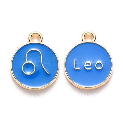 Alloy Enamel Pendants X-ENAM-S124-01B-02G-1