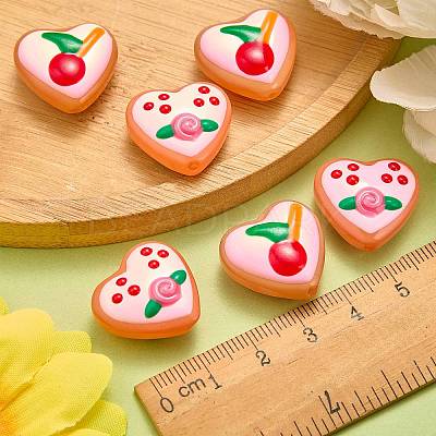 8Pcs 2 Colors Painted Glass Beads Enamel Beads LAMP-SZ0001-84-1