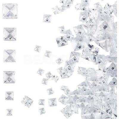 6 Style Cubic Zirconia Cabochons ZIRC-HY0001-01-1